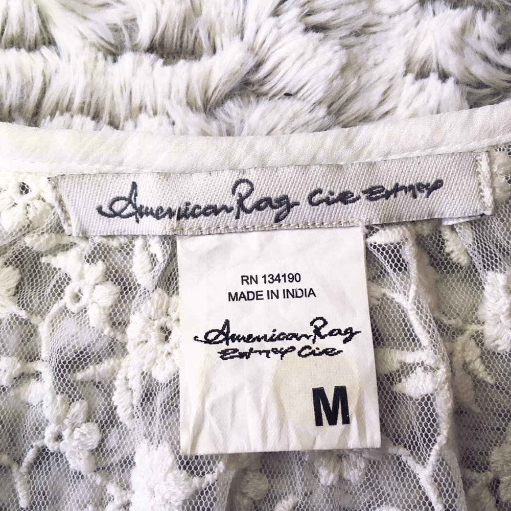 AMERICAN RAG CIE PURE LACE SHEER BOHO SHIRT - Picture 6 of 6